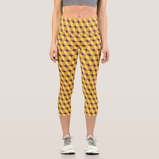 60er Retro Gemustert Capri Leggings (Vorderseite)