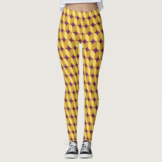 60er Retro Gemustert Leggings (Vorderseite)