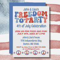 60er Retro Groovy 4. Juli Freedom Party