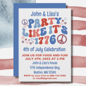 60er Retro Groovy 4. Juli Party Einladung