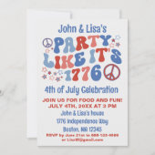 60er Retro Groovy 4. Juli Party Einladung (Vorderseite)