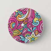 60er Retro Hippy Friedensmuster Button (Vorderseite)