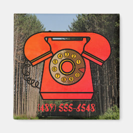 60er Retro Natro Telefonnummer Magnet