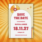 60er Retro Soft Orange Music Vinyl Groovy Wedding Save The Date