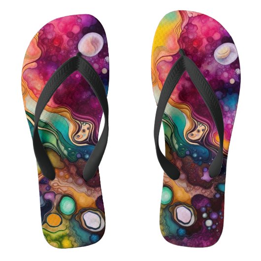 60er Retro Tye Die 70er Hippy Badesandalen (Fußbett)