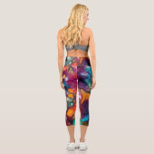 60er Retro Tye Die 70er Hippy Capri Leggings (Rückseite)
