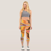 60er Retro Tye Die 70er Hippy Capri Leggings (Vorderseite)