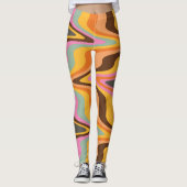 60er Retro Tye Die 70er Hippy Leggings (Vorderseite)