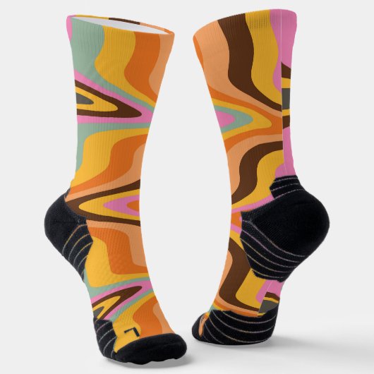 60er Retro Tye Die 70er Hippy Socken (Gewinkelt)