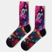 60er Retro Tye Die 70er Hippy Socken (Linkes Detail)