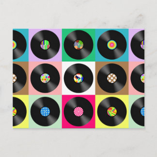 60er Retro Vintager Vinyl Record Pop Art Postkarte