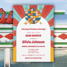 60er Retro Vinyl Music Gender Neutral Baby Shower