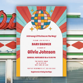 60er Retro Vinyl Music Gender Neutral Baby Shower Einladung