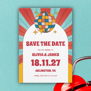 60er Retro Vinyl Musik Hochzeit Save The Date Einladung