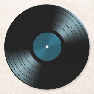60er Retro Vinyl Record Album Round Paper Unterset Runder Pappuntersetzer
