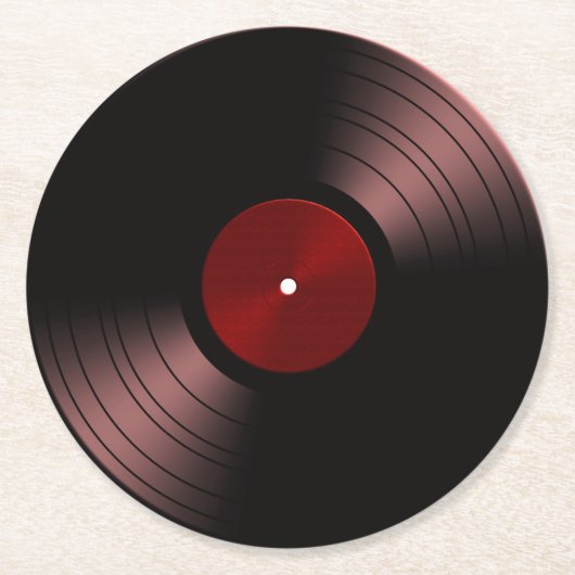 60er Retro Vinyl Record Album Runder Pappuntersetzer (Vorderseite)