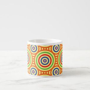 60er Retro Zirkuläres Geometrisches Muster Espressotasse
