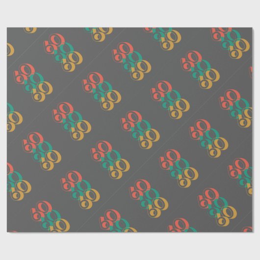 60er Retrograu Geschenkpapier (Flach)