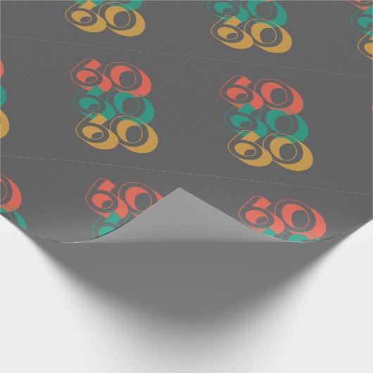 60er Retrograu Geschenkpapier (Ecke)