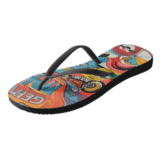 60er Retrostil Badesandalen (Schrägansicht)