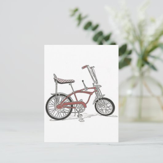 60er Schwinn Stingray Apple Krate Muscle Bike Postkarte (Stehend Vorderseite)