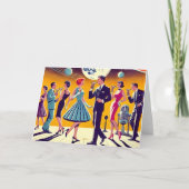 60er Space Age Cocktail Party Mitte des Jahrhunder Karte (Vorderseite)