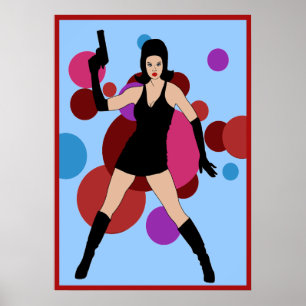 60er Spions-Mädchen Poster