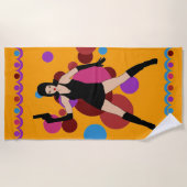 60er Spions-Mädchen Strandtuch (Vorderseite)