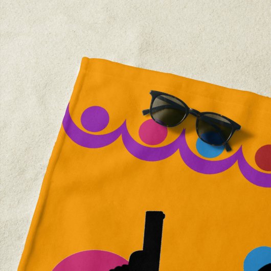 60er Spions-Mädchen Strandtuch (Beispiel)