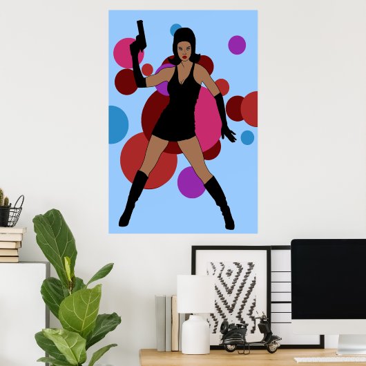 60er Spy Girl Poster (Heimbüro)