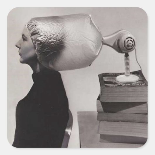 60er Stil ~ Haartracker Quadratischer Aufkleber (Vorderseite)