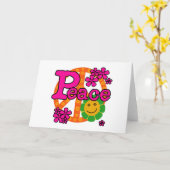 60er Style Peace Karte (Gelbe Blume)