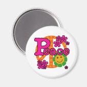 60er Style Peace Magnet (Vorderseite/Rückseite)