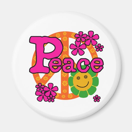 60er Style Peace Magnet (Vorne)