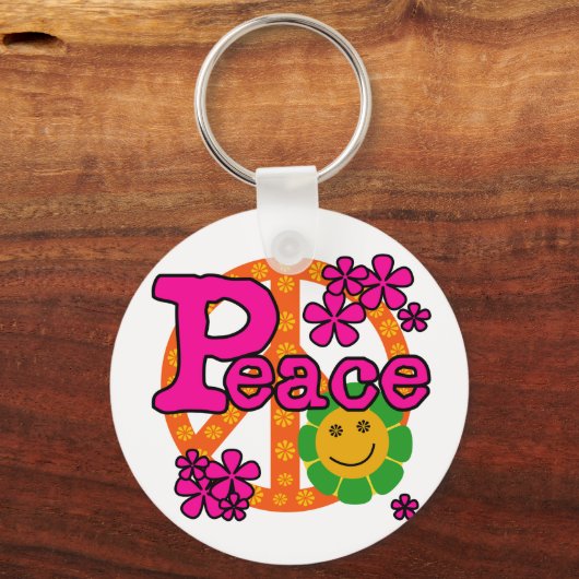 60er Style Peace Schlüsselanhänger (Vorderseite)