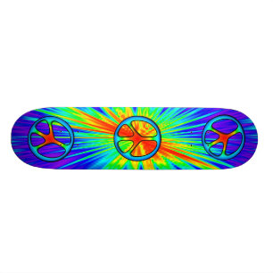 60er Style Peace Sign Skateboard