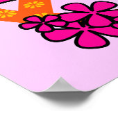 60er Style Peace T - Shirt und Geschenke Poster (Ecke)