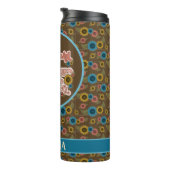 60er und 70er Floral Blue: Frauenförderung Thermosbecher (Nach rechts gedreht)