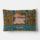 60er und 70er Floral Blue: Frauenförderung Zubehörtasche (Rückseite)