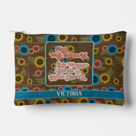 60er und 70er Floral Blue: Frauenförderung Zubehörtasche