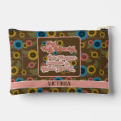 60er und 70er Floral Pink: Frauenförderung Zubehörtasche (Rückseite)