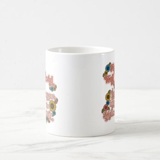 60er und 70er Floral White Kaffeetasse (Mittel)