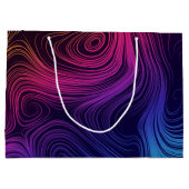 60er Vibe Circles & Wirbel Cooles Muster Große Geschenktüte (Rückseite)