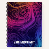 60er Vibe Circles & Wirbel Cooles Muster Notizblock (Vorderseite)