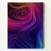 60er Vibe Circles & Wirbel Cooles Muster Notizblock (Rückseite)