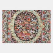 60er Vintag Persisch Türkisches Blumendekoupage Geschenkpapier Set (Vorderseite 2)