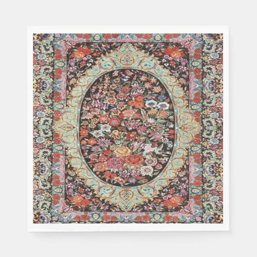 60er Vintag Persisch Türkisches Blumendekoupage Serviette (Vorderseite)