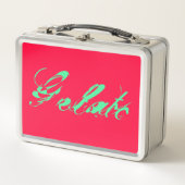60ies 60s 60er Style Gelato Ice neon-pink-green Metall Brotdose (Vorderseite)