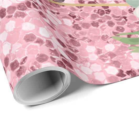 60lb Umschlagpapier Roll Geometric Garden Rose Geschenkpapier (Rolleneckpunkt)