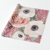 60lb Umschlagpapier Roll Geometric Garden Rose Geschenkpapier (Ungerollt)